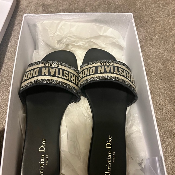 Christian Dior Dway Slide Blue Embroidered Cotton - Picture 4 of 8